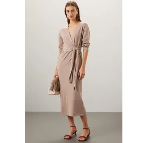 Modern Citizen Dresses & Skirts - Modern Citizen Lenese Midi Sweater Dress Tie Waist Long Sleeve
